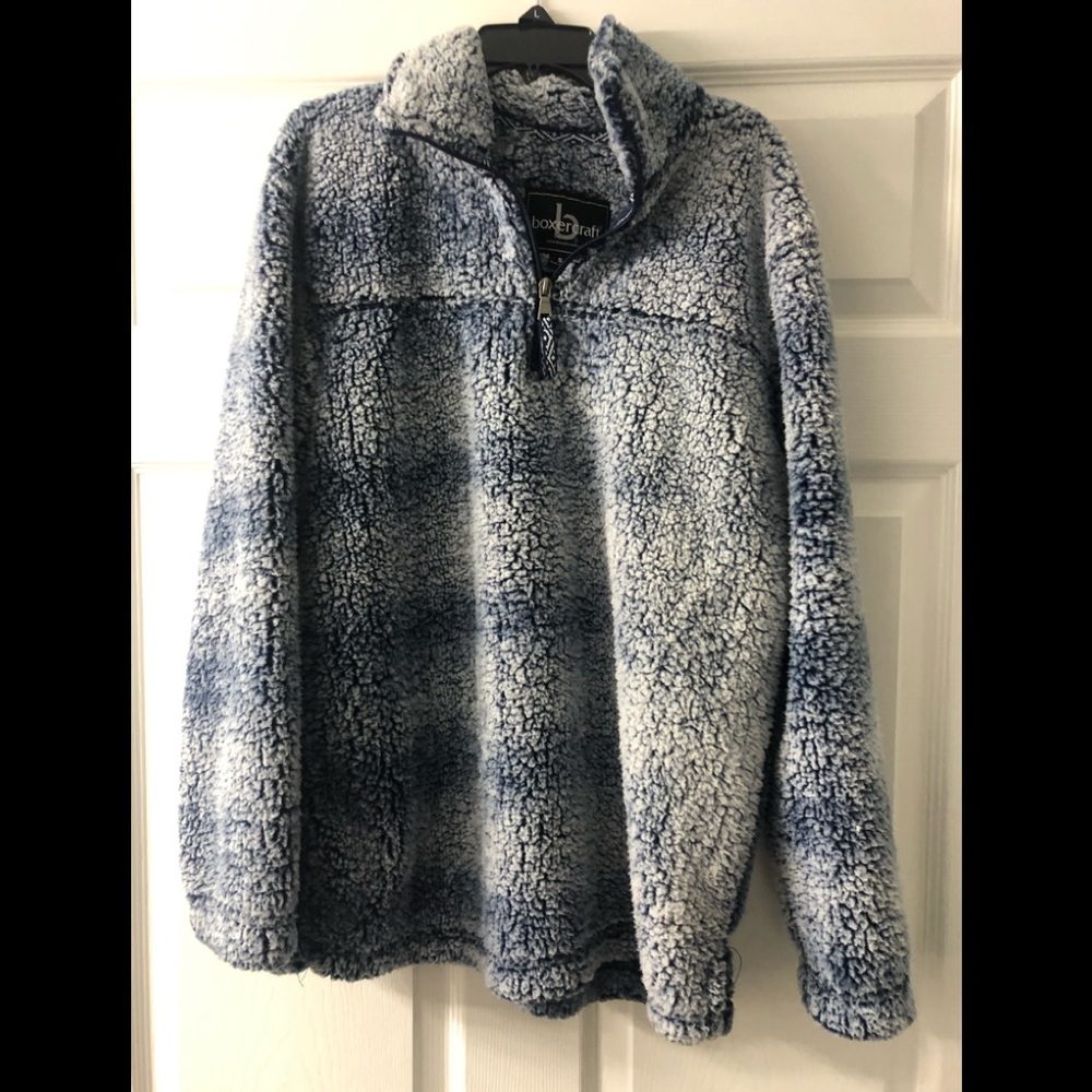 Blue Sherpa Pullover - NWOT Small